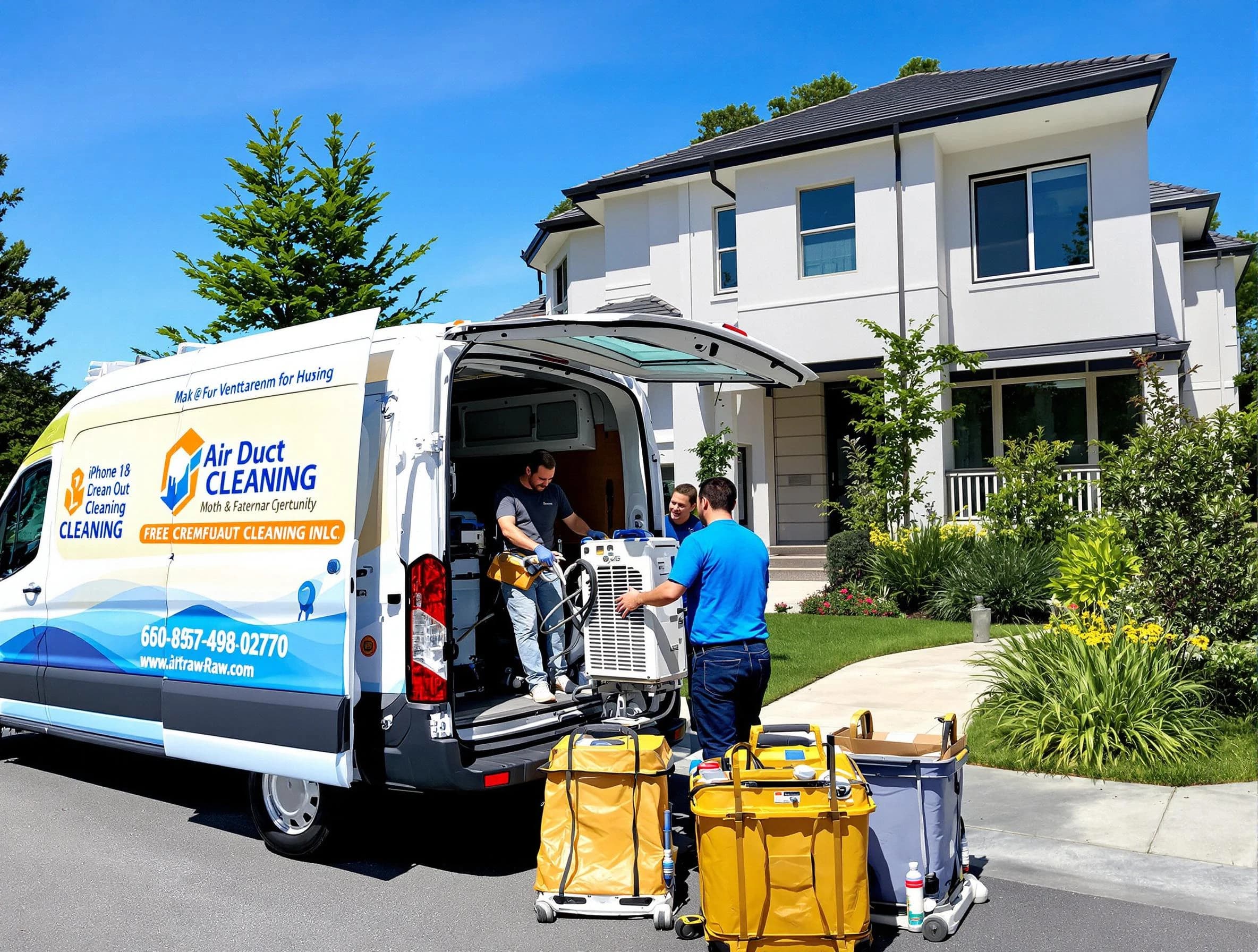 Ambridge Air Duct Cleaning technician performing professional air duct cleaning in Ambridge