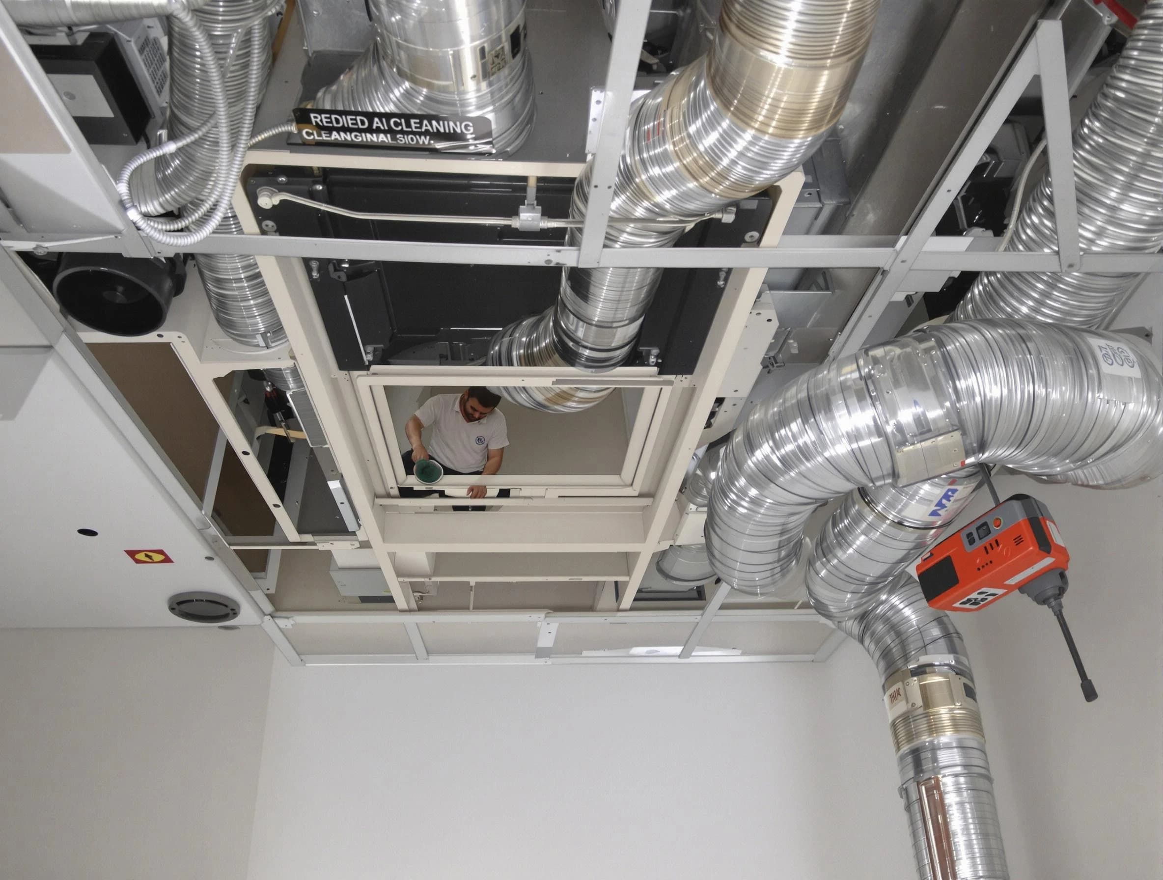 Ambridge Air Duct Cleaning technician performing detailed central duct system cleaning in Ambridge