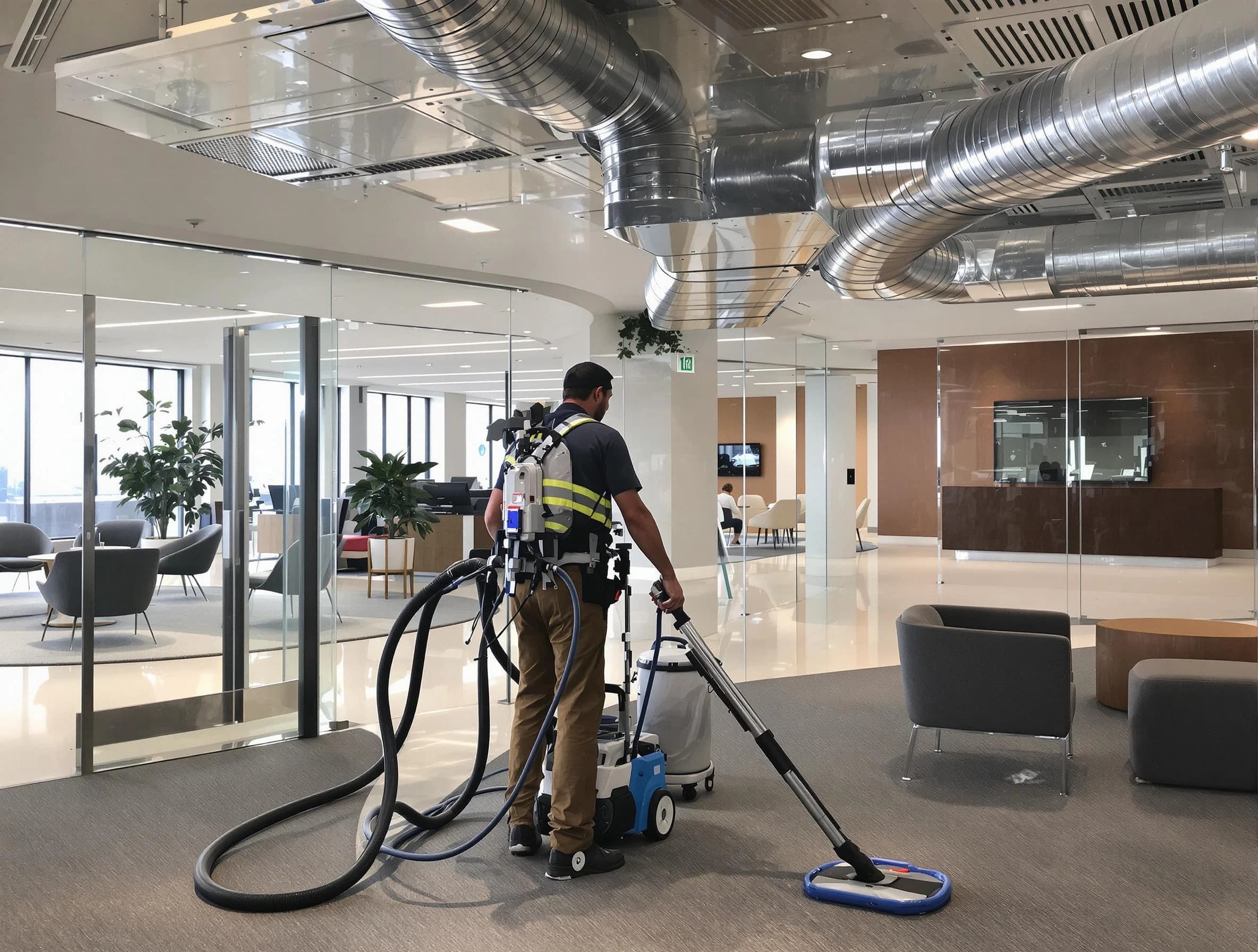 Commercial duct cleaning service by Ambridge Air Duct Cleaning in Ambridge