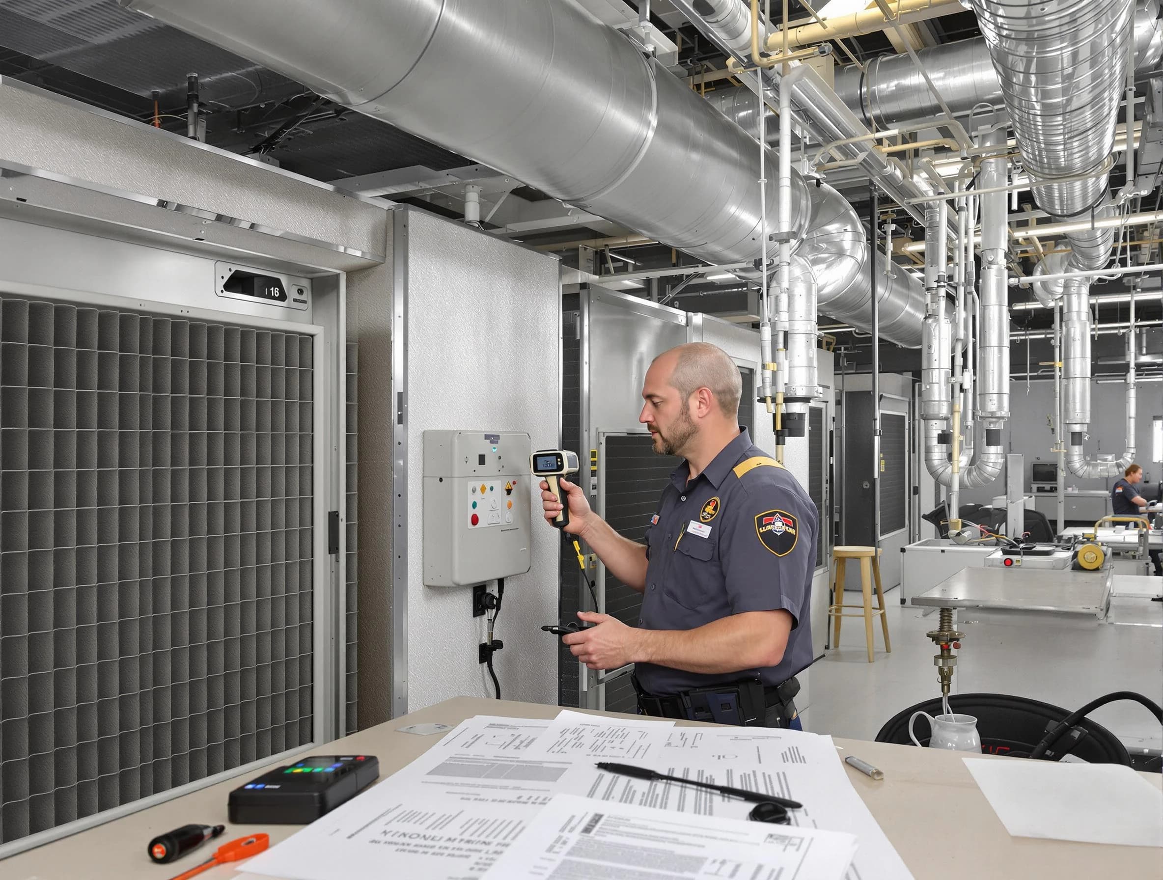 Professional filter system inspection by Ambridge Air Duct Cleaning in Ambridge