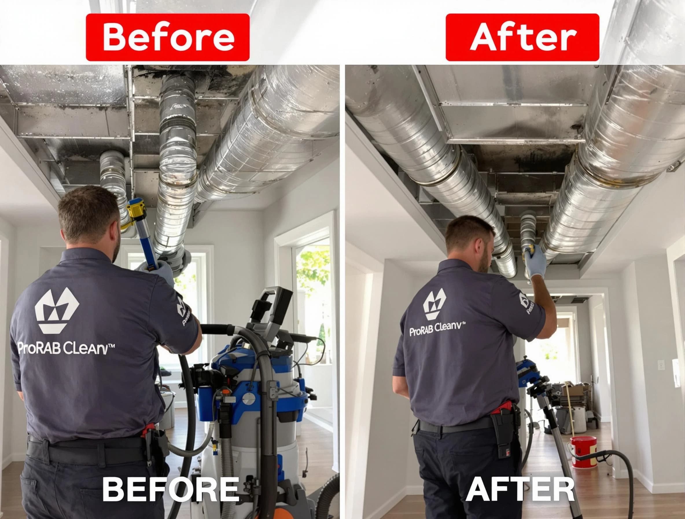 Ambridge Air Duct Cleaning expert performing thorough residential duct cleaning in a Ambridge home