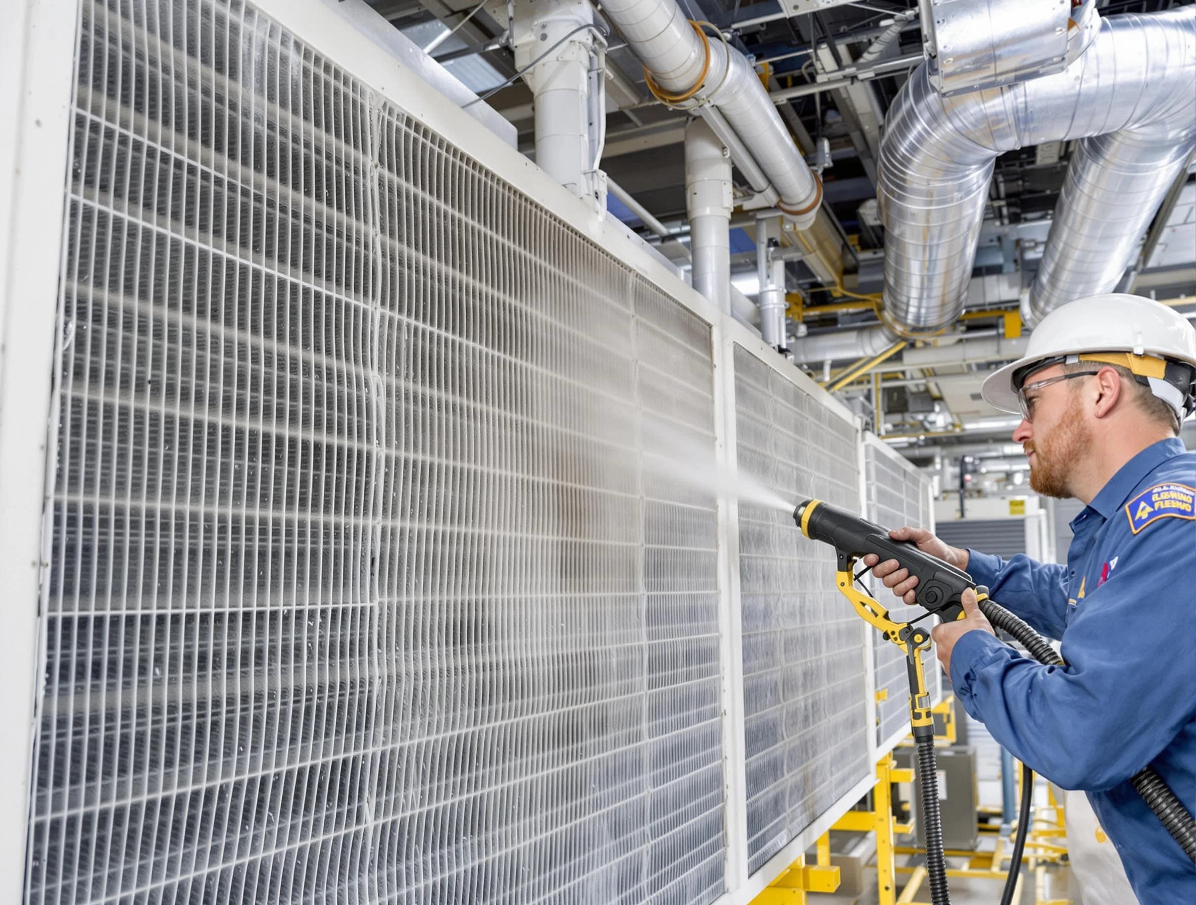 Professional commercial coil cleaning by Ambridge Air Duct Cleaning in Ambridge