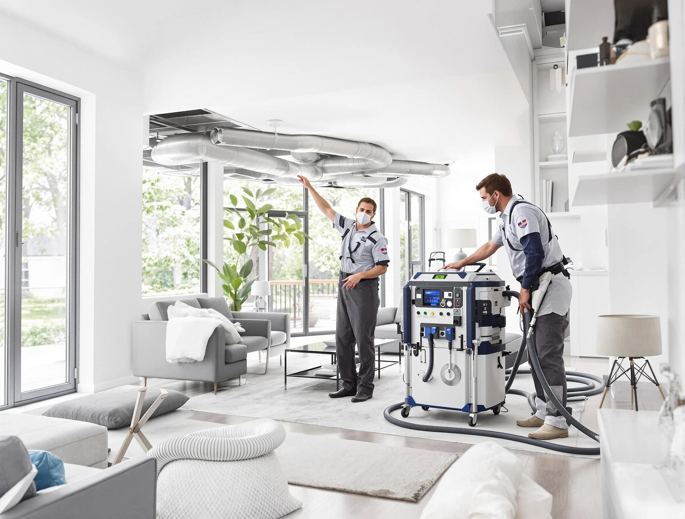 Ambridge Air Duct Cleaning professional conducting pure air duct cleaning with state-of-the-art equipment in Ambridge