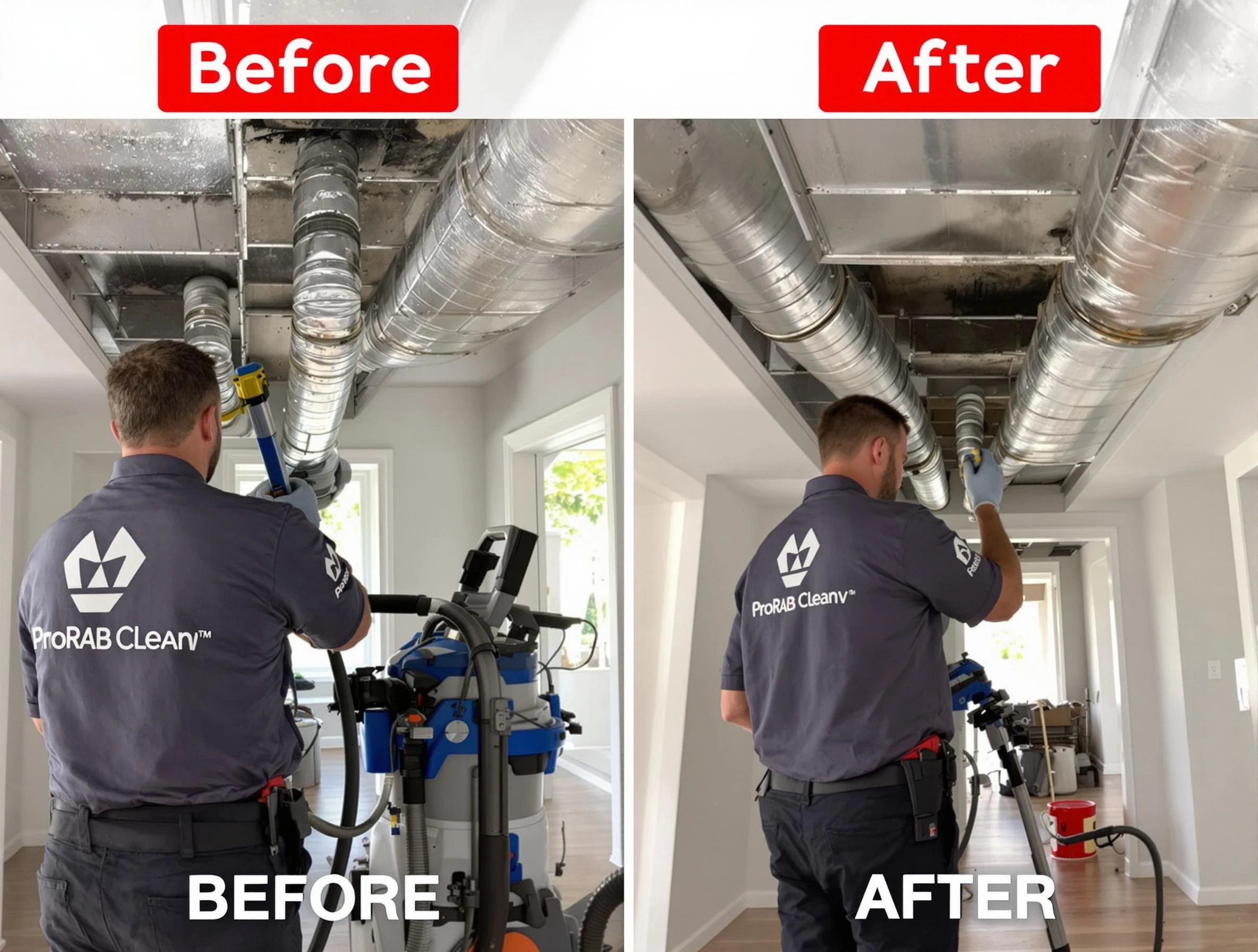 Ambridge Air Duct Cleaning expert performing thorough residential duct cleaning in a Ambridge home
